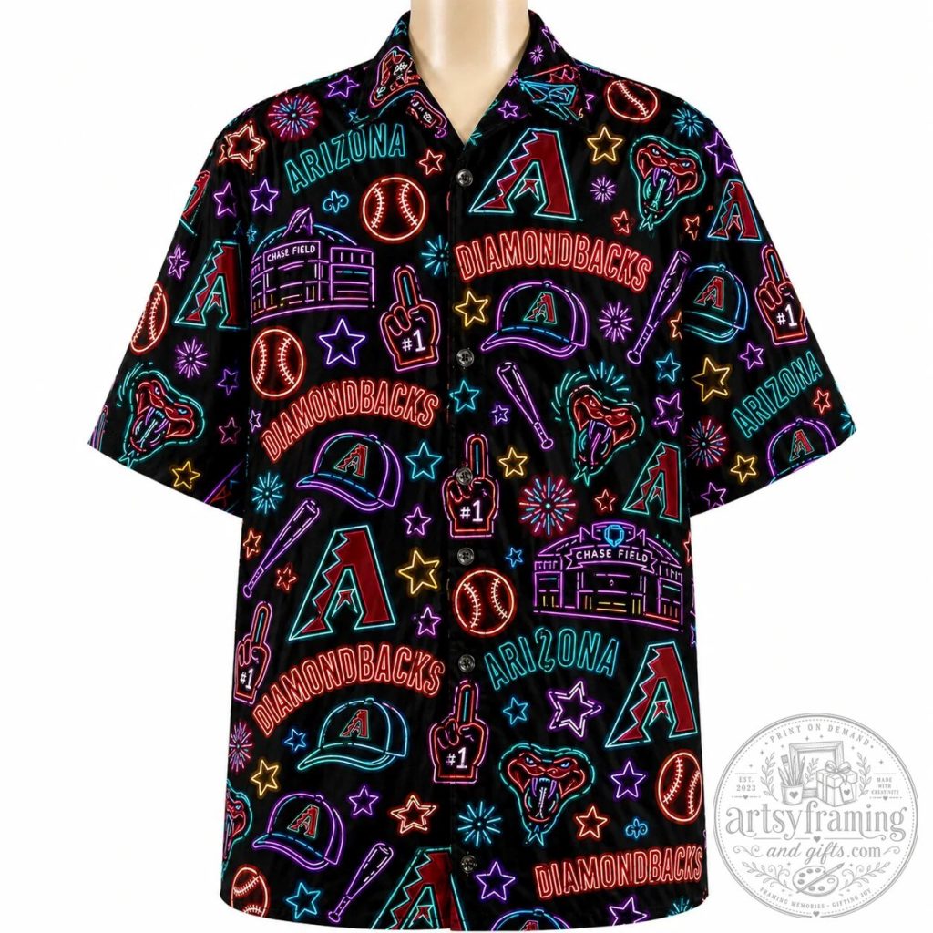 Arizona Diamondbacks Neon Pattern Summer Party Button Up Hawaiian Shirt 31 Arizona Diamondbacks Neon Pattern Summer Party Button Up Hawaiian Shirt
