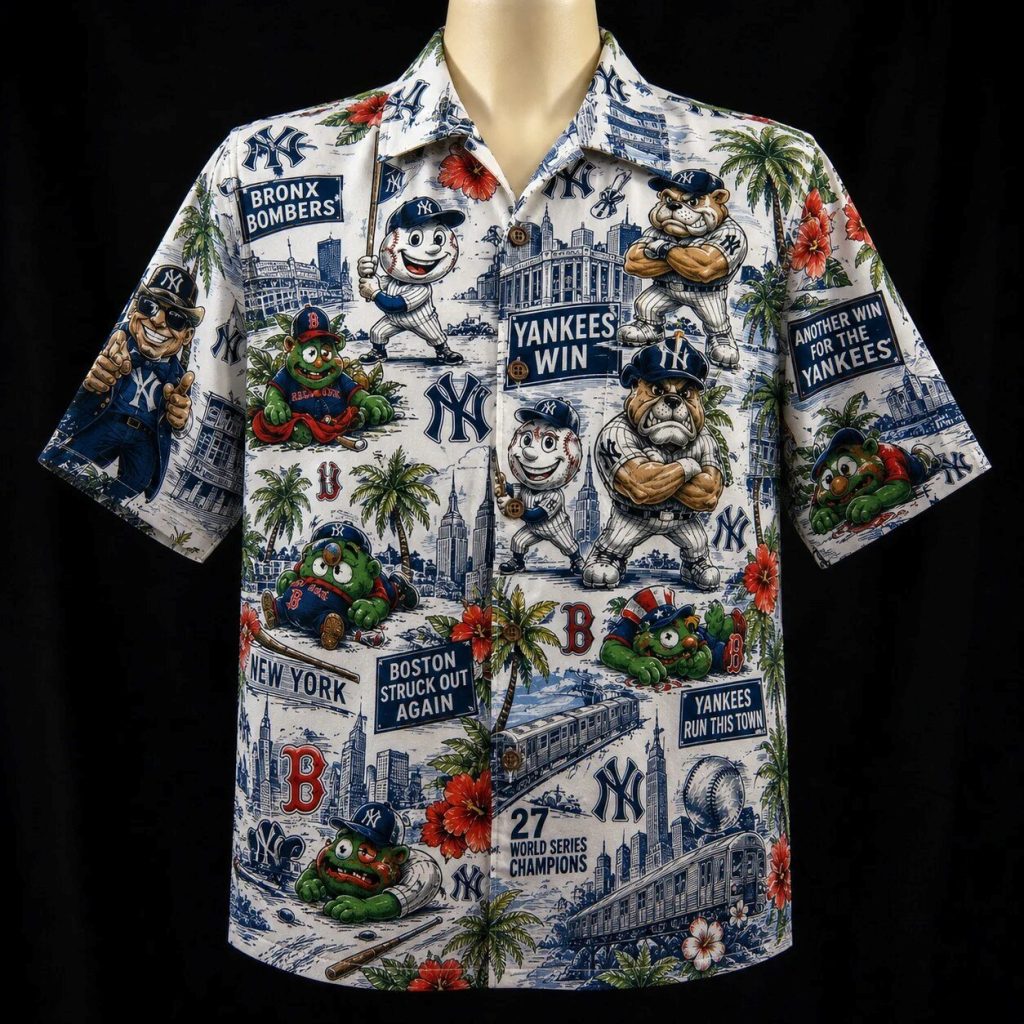 New York Yankees Versus Boston Red Sox Baseball Hawaiian Shirt for Men and Women 8 New York Yankees Versus Boston Red Sox Baseball Hawaiian Shirt for Men and Women