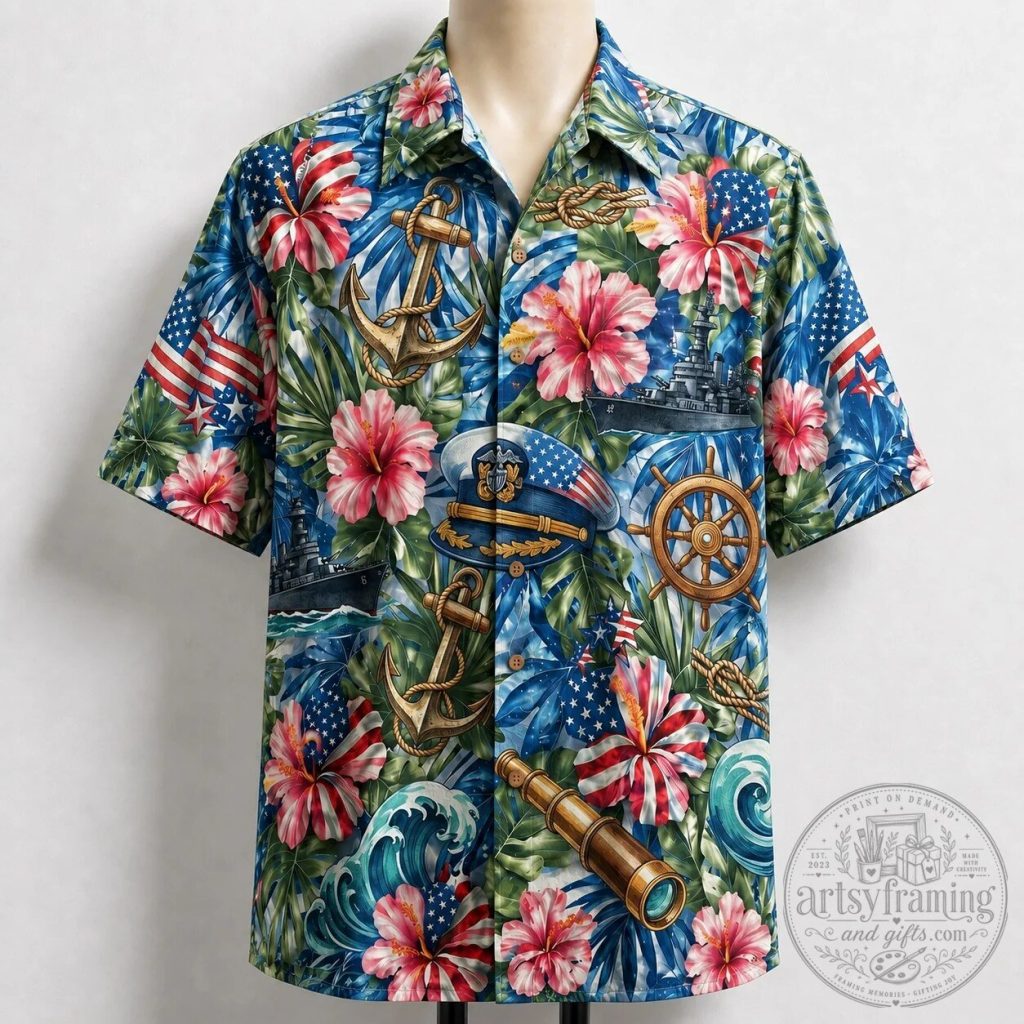 United States Navy Patriotic Veteran Hawaiian Shirt for Men and Women United States Navy Patriotic Veteran Hawaiian Shirt for Men and Women