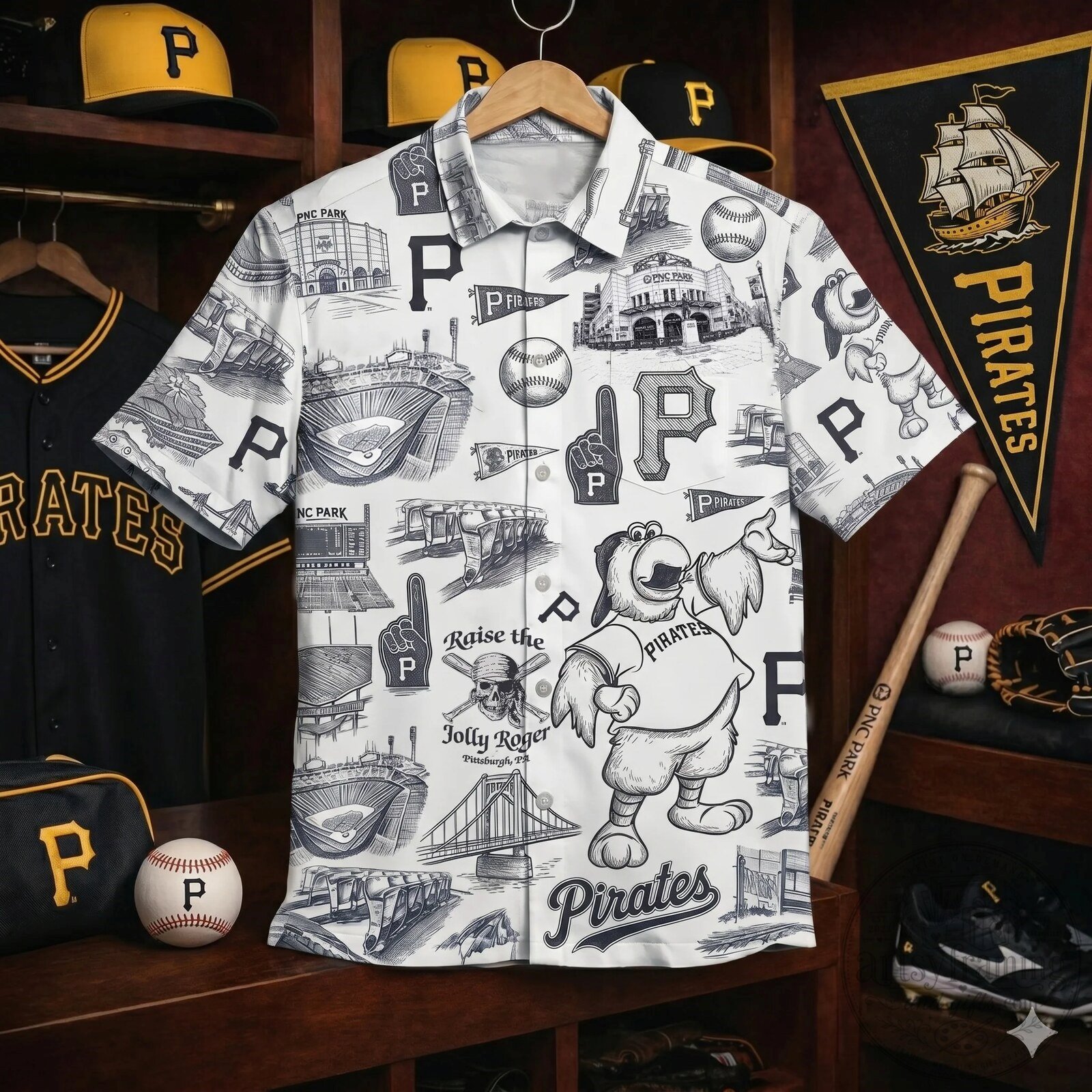 Pittsburgh Pirates Baseball Team Vintage Hawaiian Shirt