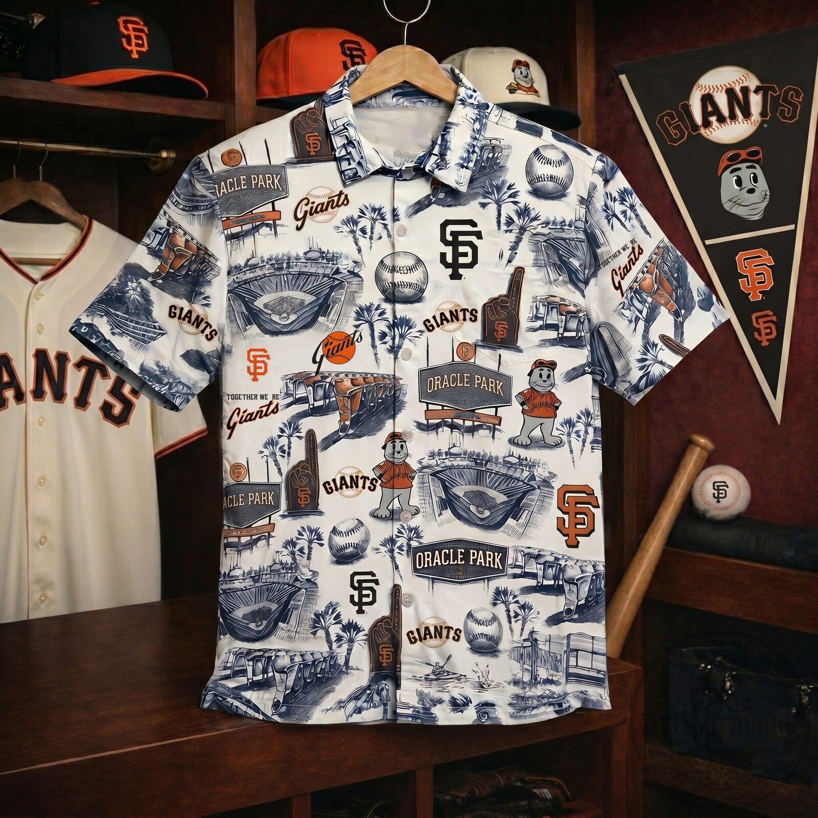 San Francisco Giants Oracle Park Baseball Vintage Hawaiian Shirt
