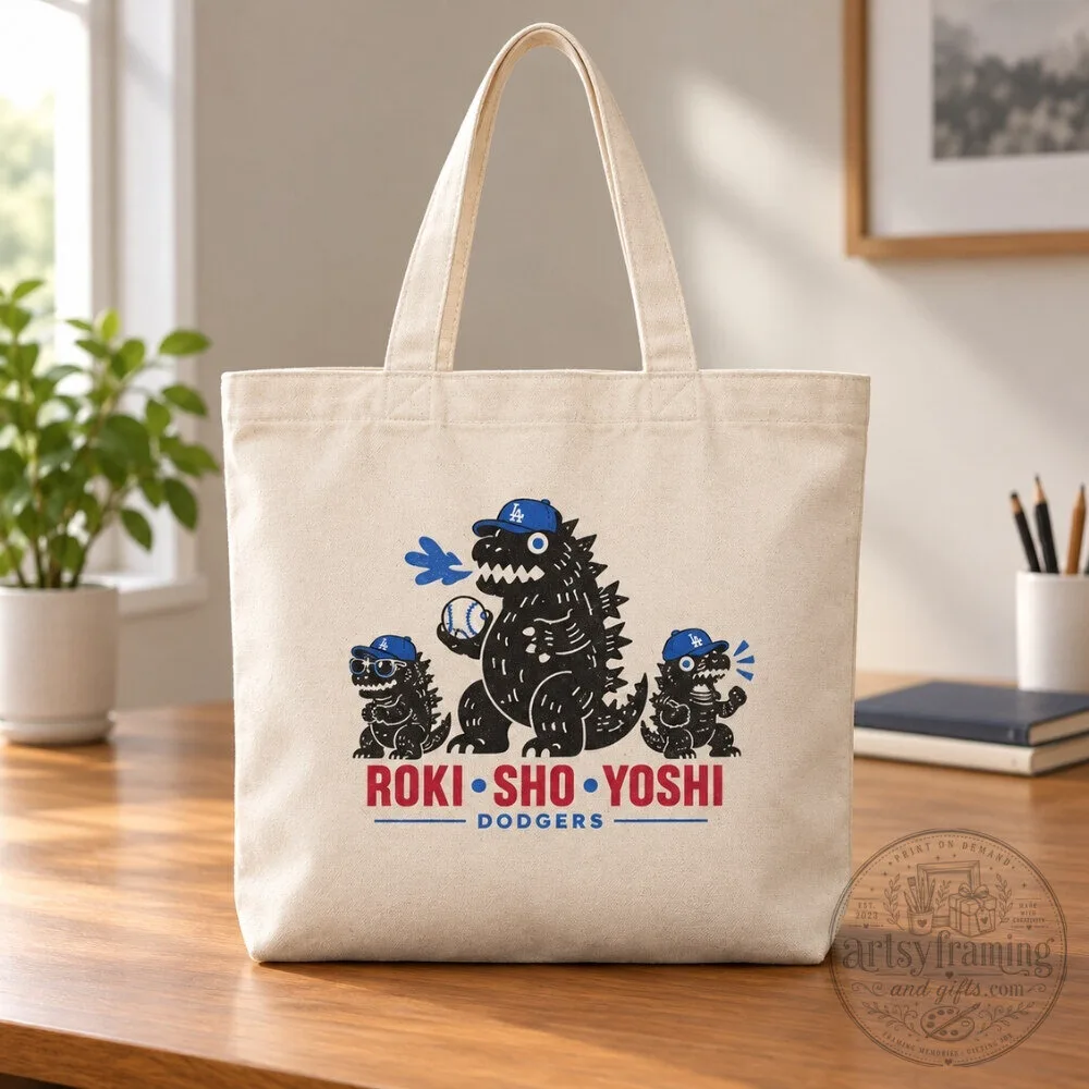LA Dodgers Roki Sho Yoshi Kaiju Canvas Tote Bag