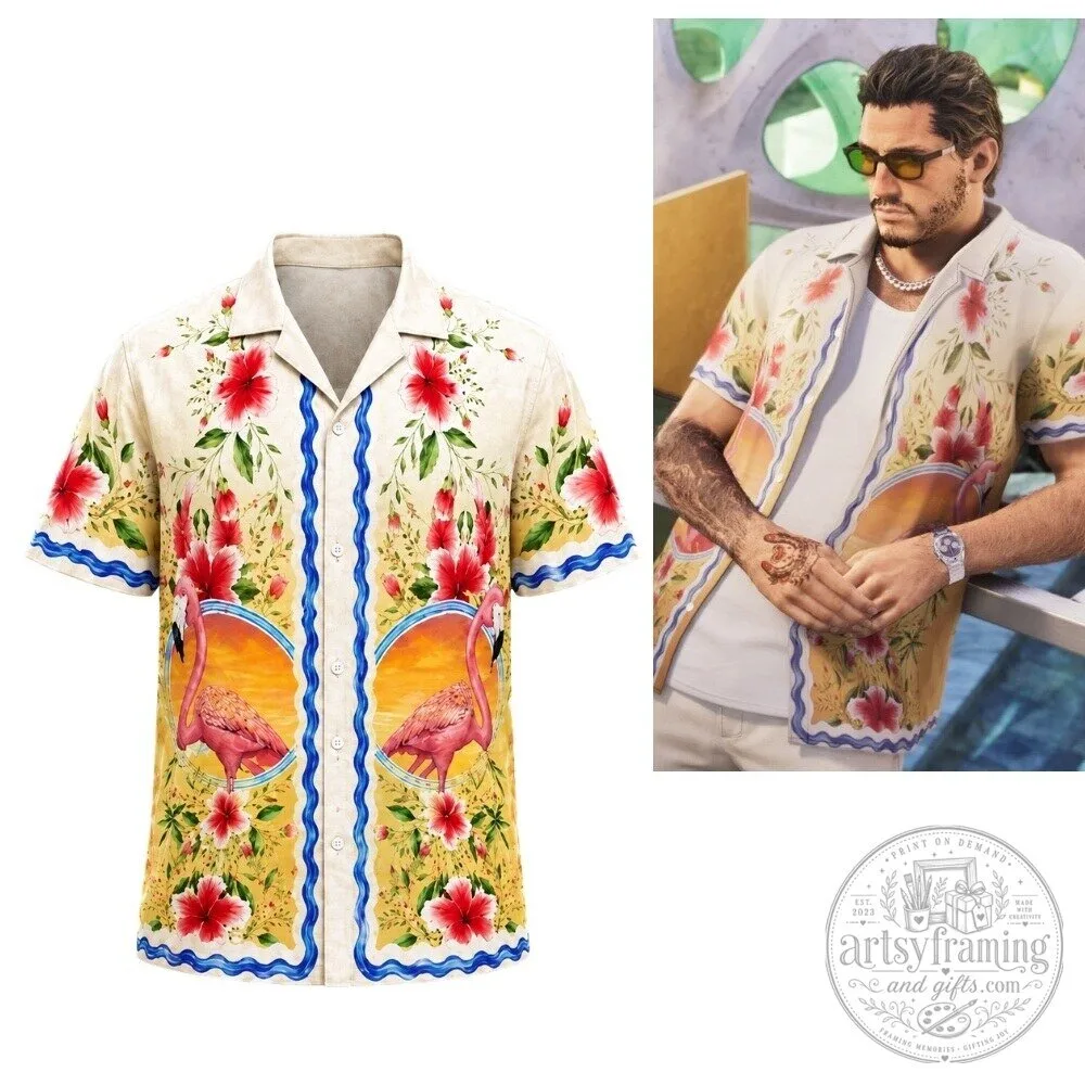 Jason GTA 6 Grand Theft Auto VI Flamingo Hawaiian Shirt
