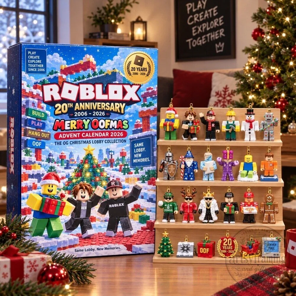 Roblox 20th Anniversary Advent Calendar 2026 - Merry Oofmas OG Christmas Lobby Gaming Figures Gift Box 4 J Hope BTS BANGTAN Jiyong Kim Celebration of Flagship Store Opening 20th of AprilHat